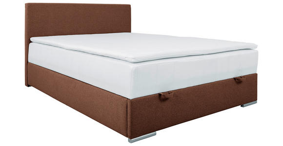 BOXBETT 90/200 cm in Braun - Chromfarben/Braun, KONVENTIONELL, Kunststoff/Textil (90/200cm) - Carryhome
