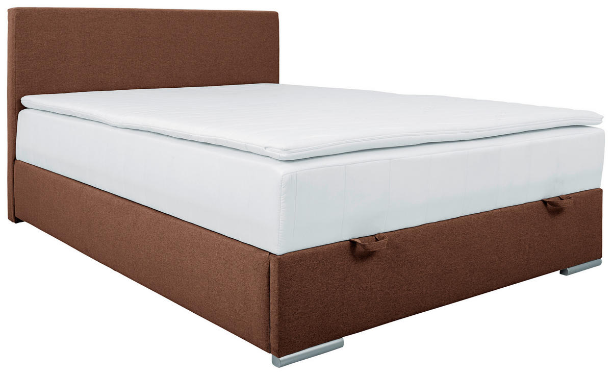 BOXBETT 90/200 cm  in Braun  - Chromfarben/Braun, Konventionell, Kunststoff/Textil (90/200cm) - Carryhome