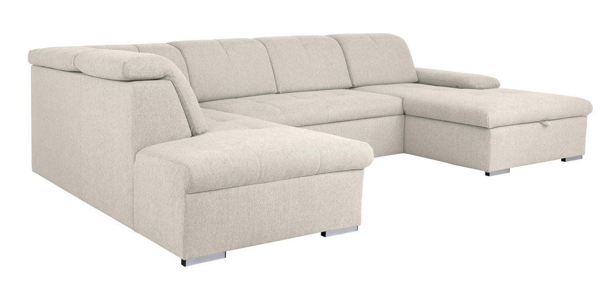 WOHNLANDSCHAFT in Beige  - Beige/Grau, Design, Textil/Metall (215/328/173cm) - MID.YOU
