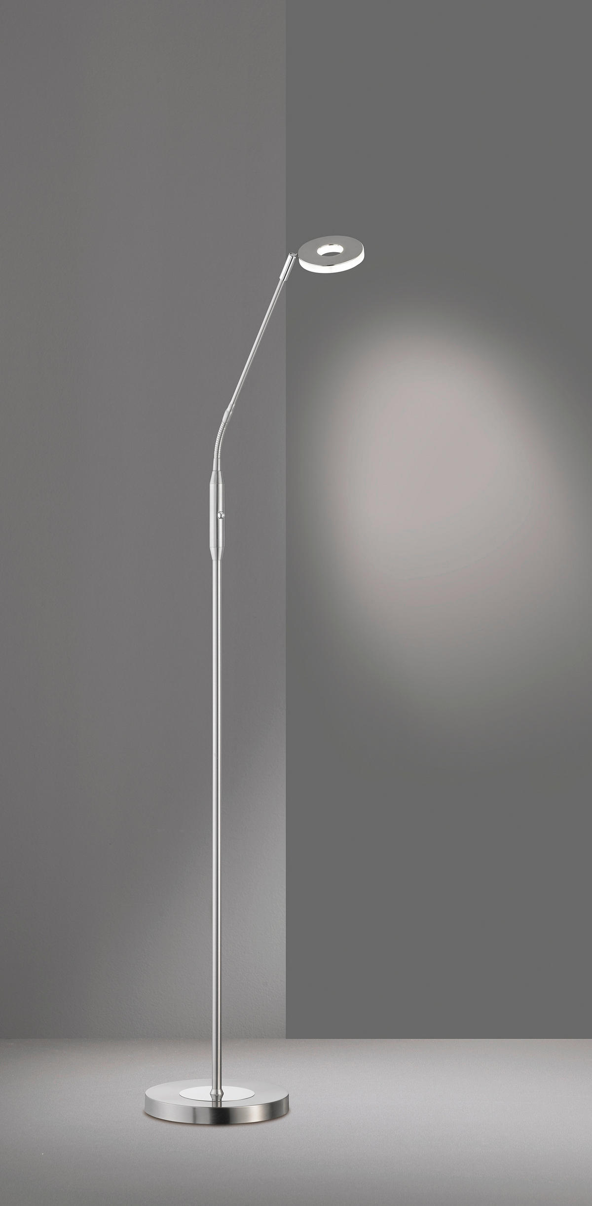 LED-GOLVLAMPA Dent 23/150 cm    - kromfärg/nickelfärgad, Design, metall/glas (23/150cm) - Fischer & Honsel