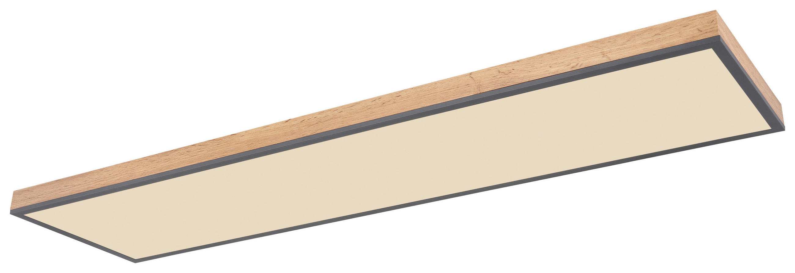 LED-TAKLAMPA DORO 36 W 120/30/7,5 cm  - opal/grafitfärgad, Basics, metall/trä (120/30/7,5cm) - Globo