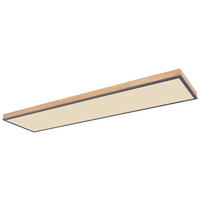 LED-TAKLAMPA DORO 36 W 120/30/7,5 cm  - opal/grafitfärgad, Basics, metall/trä (120/30/7,5cm) - Globo
