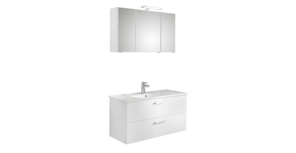 BADEZIMMER 3-teilig  in 100 cm  - Chromfarben/Weiß, KONVENTIONELL, Keramik/Metall (100cm) - Xora