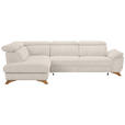 ECKSOFA in Bouclé Creme  212/287 cm  - Eichefarben/Creme, MODERN, Holz/Textil (212/287cm) - Valnatura