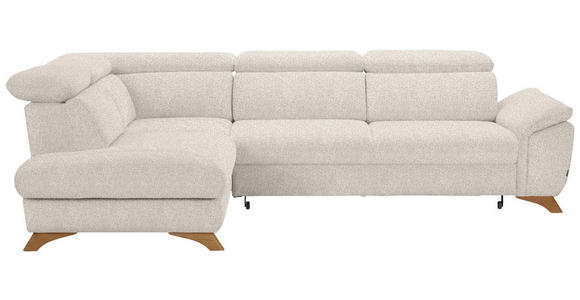 ECKSOFA in Bouclé Creme 212/287 cm - Eichefarben/Creme, MODERN, Holz/Textil (212/287cm) - Valnatura