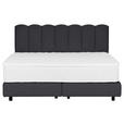 BOXSPRINGBETT 180/200 cm,  in Anthrazit, Topper, Matratzen, H3 = fest  - Anthrazit/Schwarz, Design, Holzwerkstoff/Textil (180/200cm) - Esposa