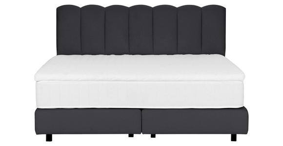 BOXSPRINGBETT 180/200 cm,  in Anthrazit, Topper, Matratzen, H3 = fest  - Anthrazit/Schwarz, Design, Holzwerkstoff/Textil (180/200cm) - Esposa