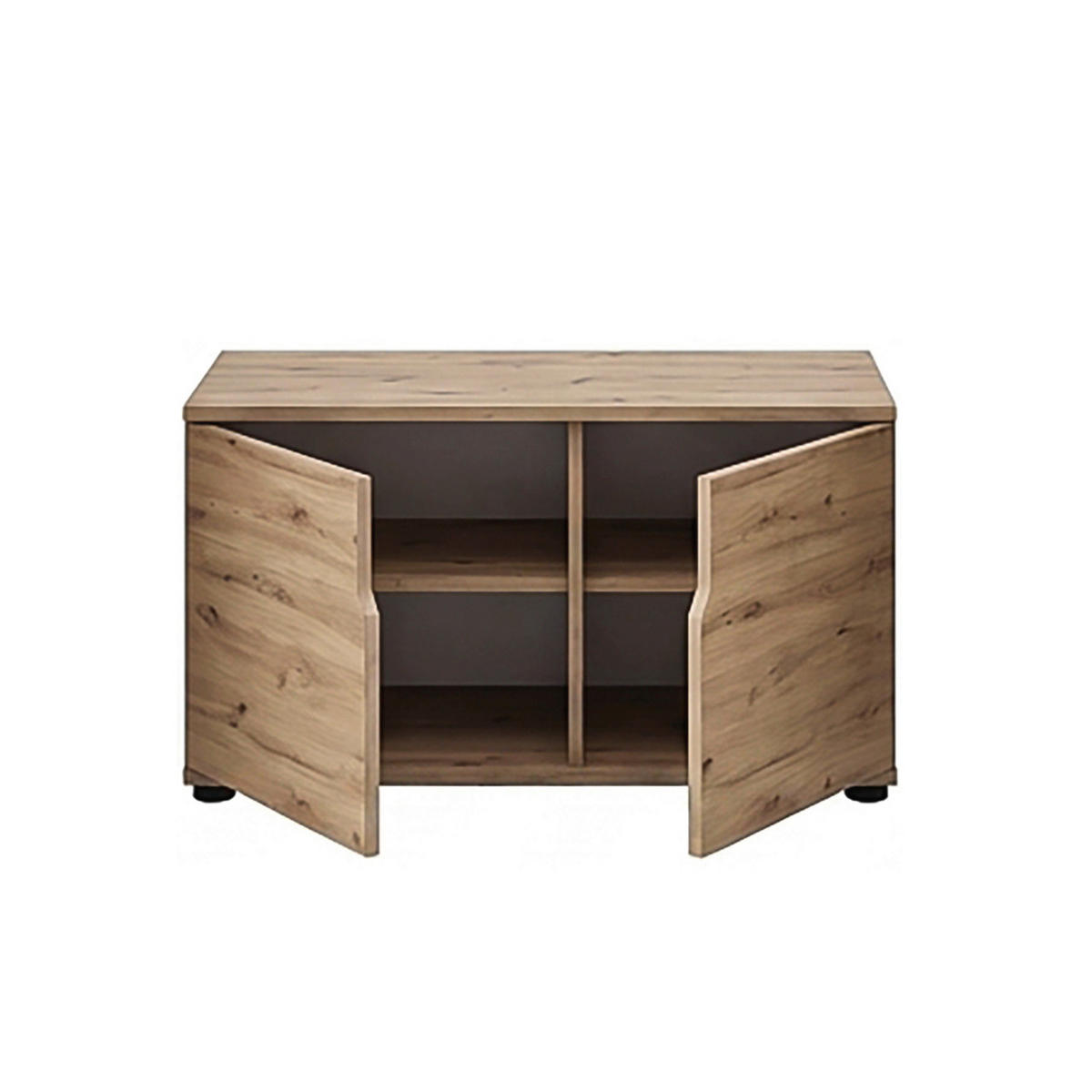 GARDEROBENBANK - Schwarz/Eiche Artisan, Design, Kunststoff (80/44/37cm) - MID.YOU