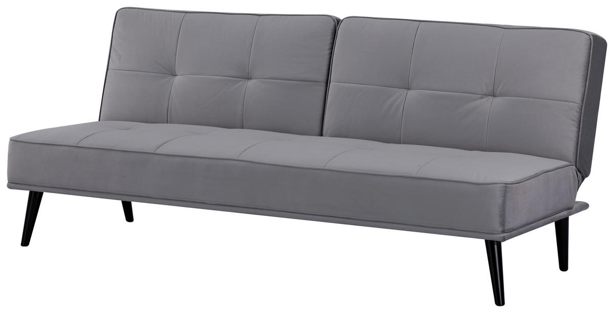 SCHLAFSOFA in Samt Grau  - Schwarz/Grau, Design, Holz/Textil (191/81/81cm) - Ti'me