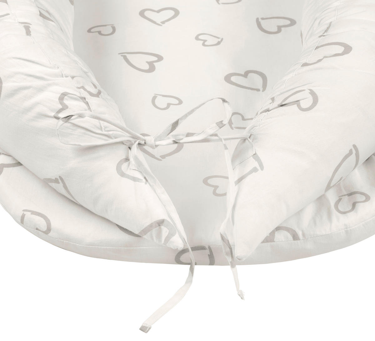NESTCHEN  80/50/10 cm   - Weiß/Grau, Basics, Textil (80/50/10cm) - My Baby Lou