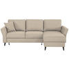 ECKSOFA in Velours Beige  - Beige/Schwarz, Konventionell, Holz/Textil (244/159cm) - Carryhome