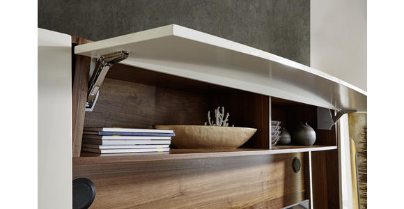 WOHNWAND 300/205/52 cm in Nussbaumfarben, Sandfarben - Sandfarben/Nussbaumfarben, Design, Holz/Holzwerkstoff (300/205/52cm) - Ambiente