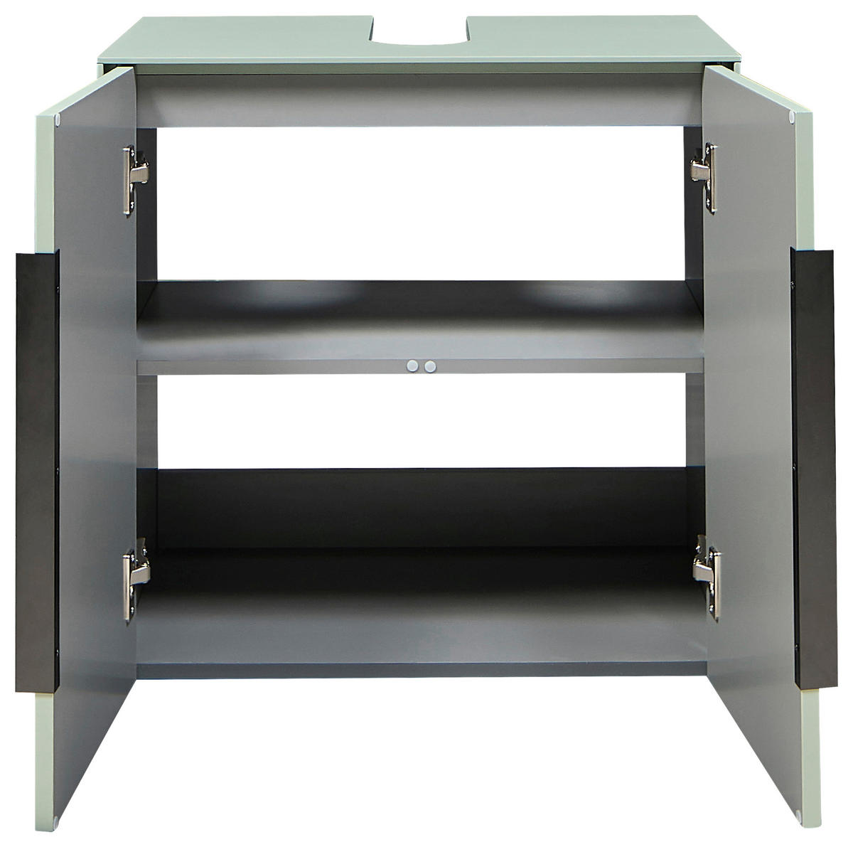 WASCHBECKENUNTERSCHRANK 60/60/33 cm  - Schwarz/Grün, Design, Holzwerkstoff/Kunststoff (60/60/33cm) - home24