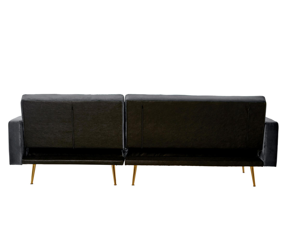 ECKSCHLAFSOFA CHILLAX POSH CORNER EU Grau, Platinfarben Samt  - Platinfarben/Goldfarben, MODERN, Holz/Textil (244/150cm) - Livetastic