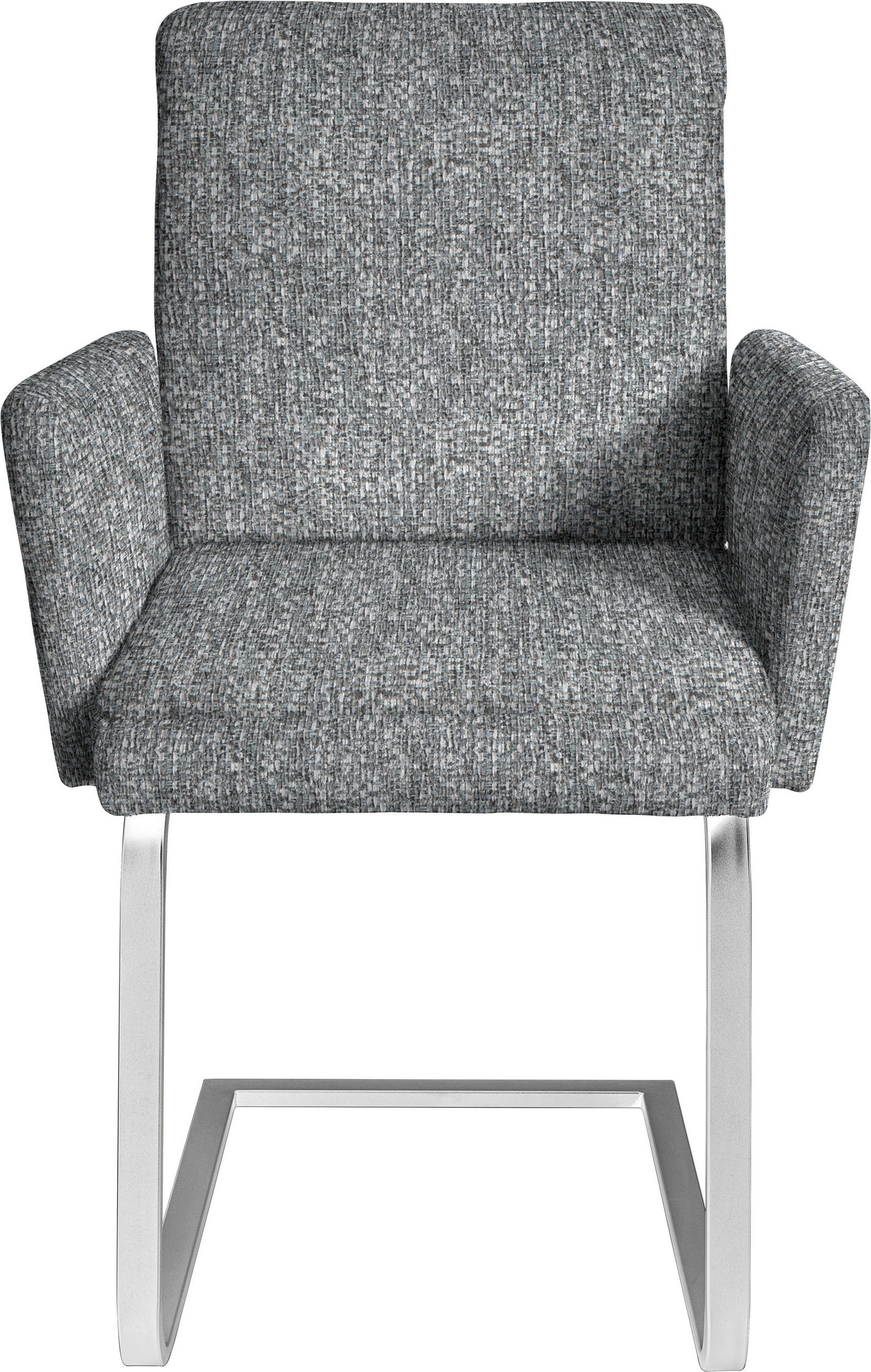 ARMLEHNSTUHL  in Stahl Chenille  - Chromfarben/Grau, Design, Textil/Metall (56/92/60cm) - Dieter Knoll