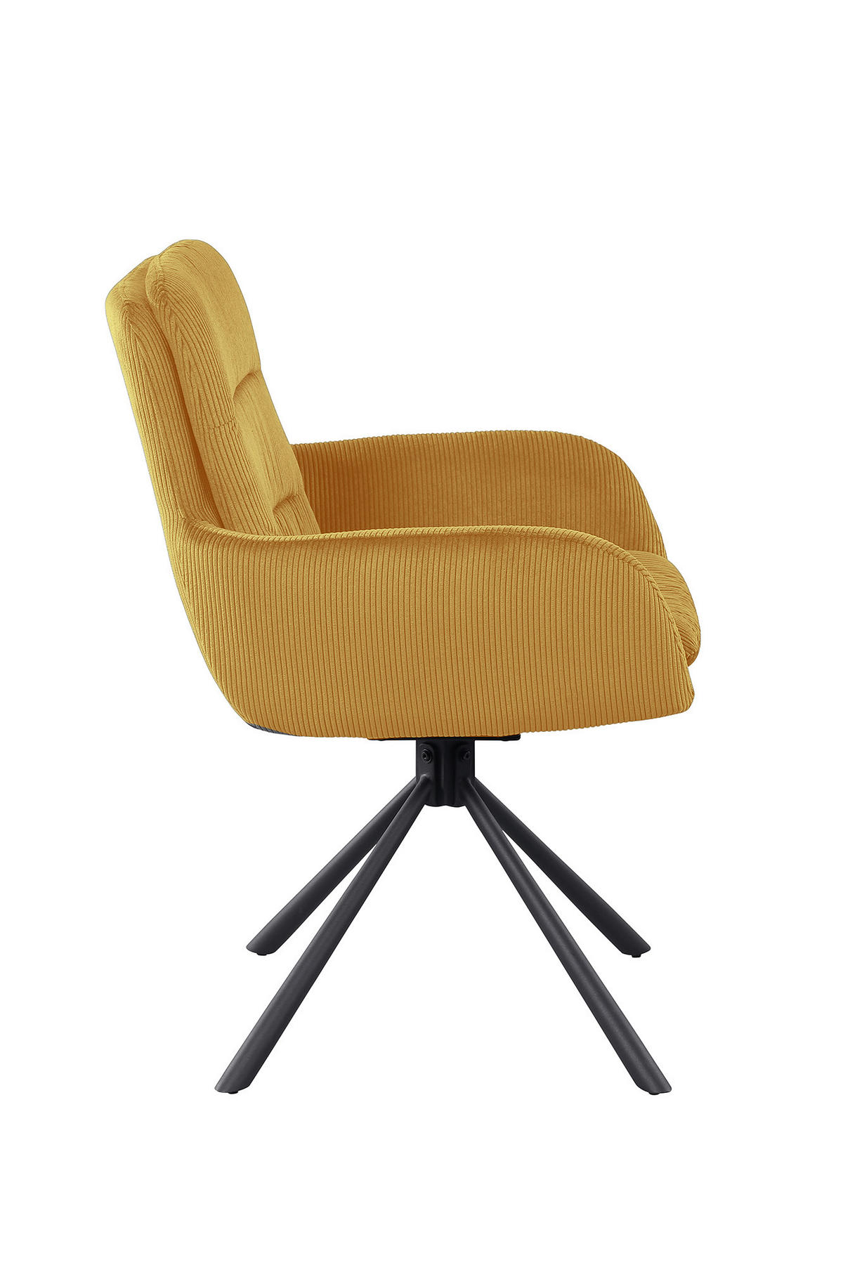 DREHSTUHL Cord Goldfarben  - Goldfarben/Schwarz, MODERN, Textil/Metall (60/89/64cm) - Livetastic