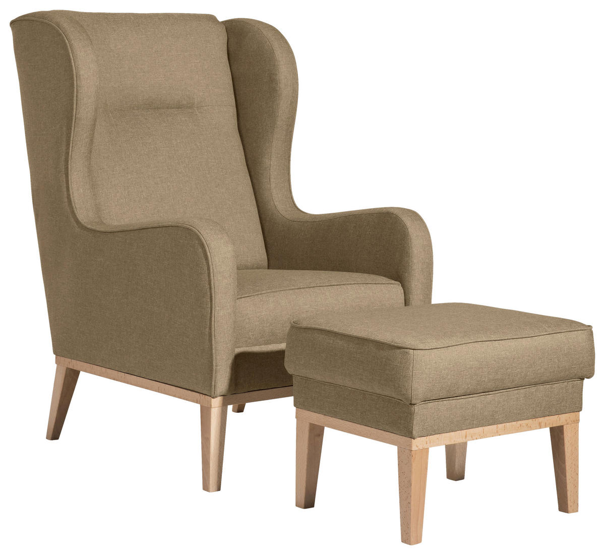 HOCKER in Textil Sandfarben  - Sandfarben/Naturfarben, Konventionell, Holz/Textil (50/41/41cm) - Max Winzer