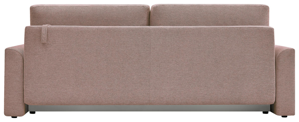 SCHLAFSOFA KIMMY Struktur Rosa  inkl. Zierkissen, Rückenkissen, Bettkasten  - Schwarz/Rosa, Design, Kunststoff/Textil (234/90/103cm) - P & B
