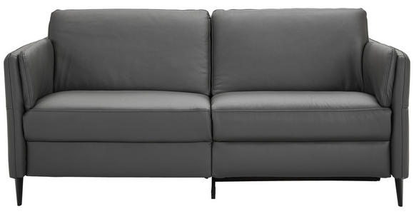 3-SITZER-SOFA in Echtleder Anthrazit, Schwarz  - Anthrazit/Schwarz, Design, Leder/Metall (190/84/99cm) - Dieter Knoll