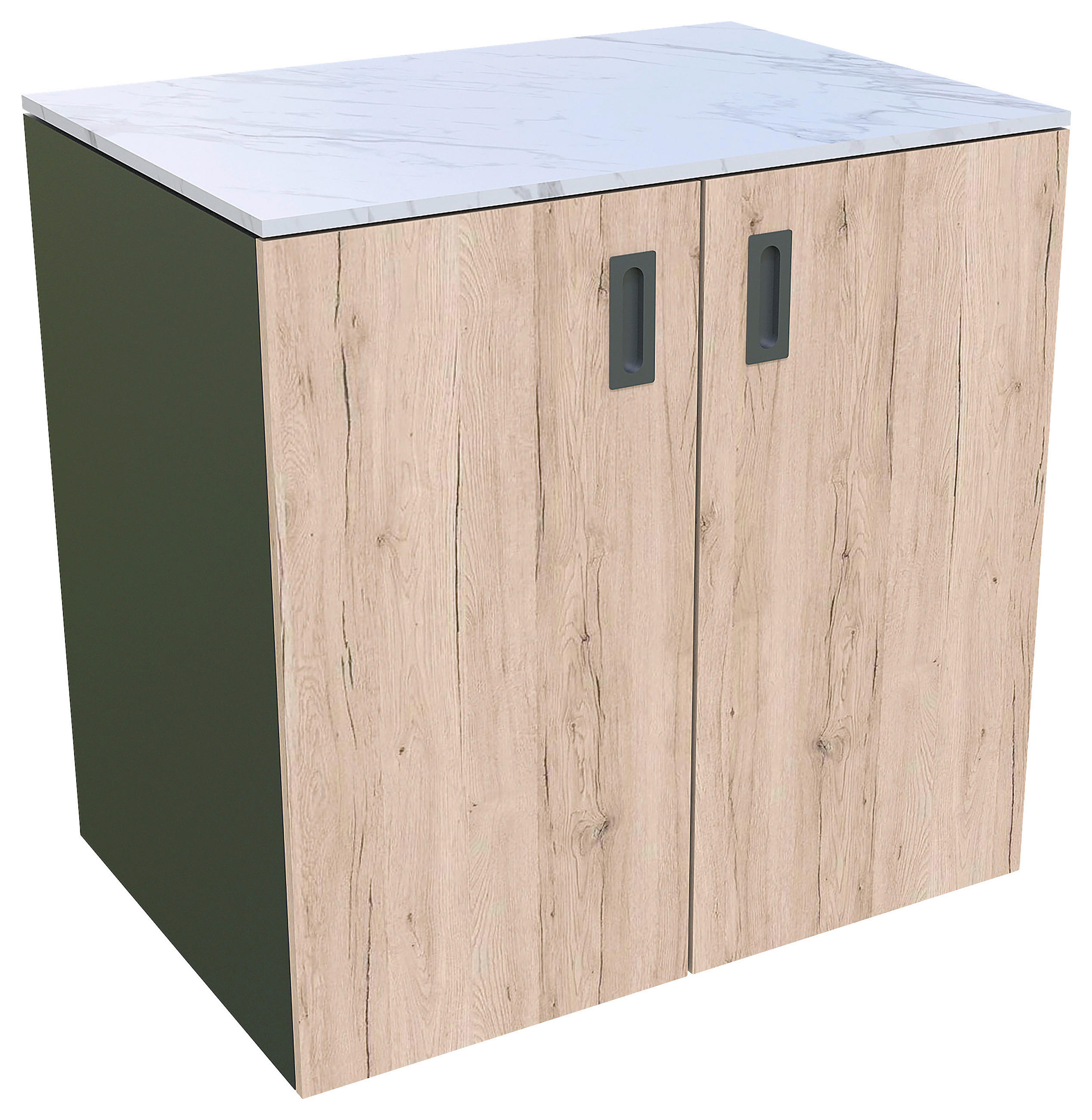 OUTDOORKÜCHE  - Eichefarben/Anthrazit, Basics, Stein/Metall (90/92/63cm) - Modante
