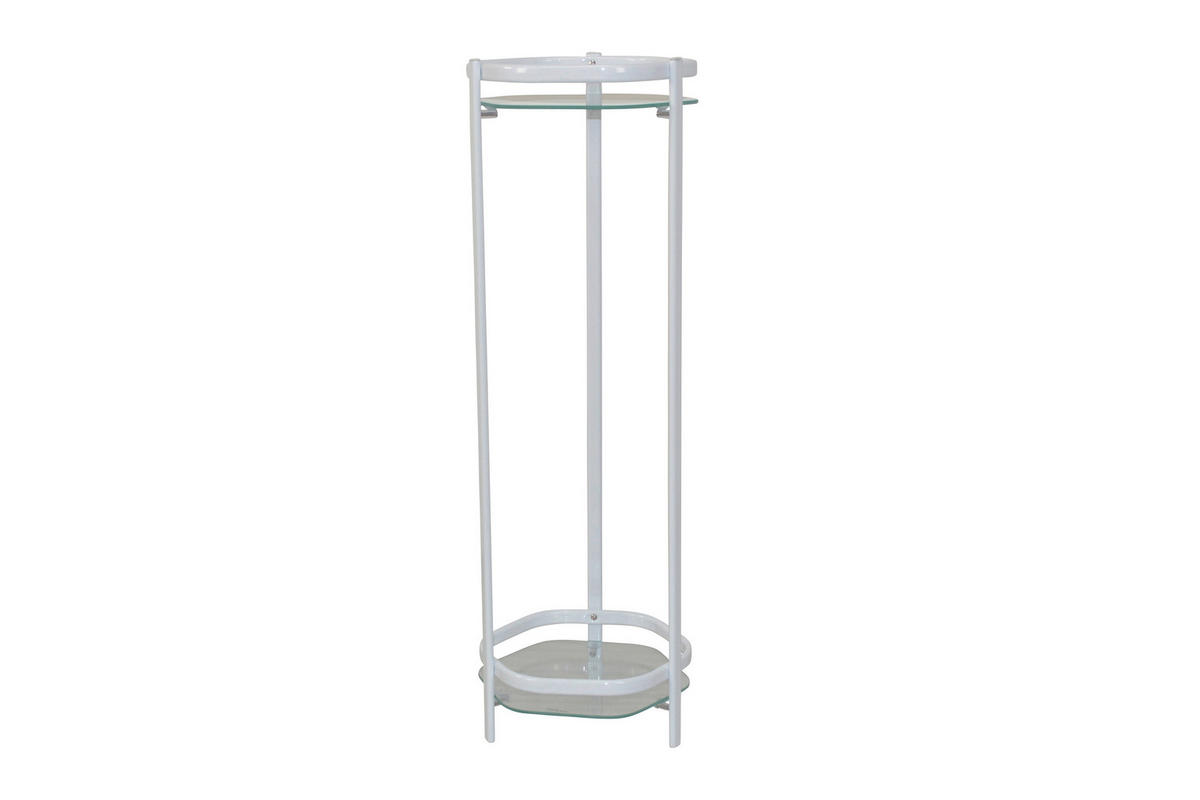 BLUMENTISCH Metall, Glas  - Weiß, Design, Glas/Metall (28/28/86cm) - Metzeler