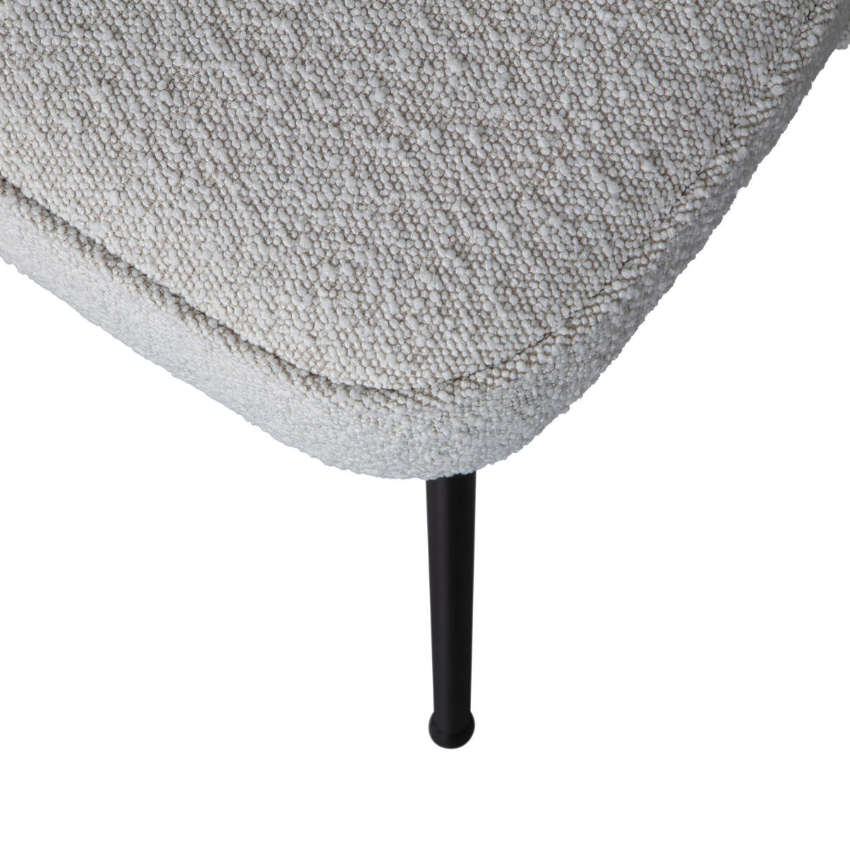 STUHL-SET 2 Stück  in Bouclé  - Schwarz/Naturfarben, MODERN, Textil/Metall (50/83/57cm) - Livetastic