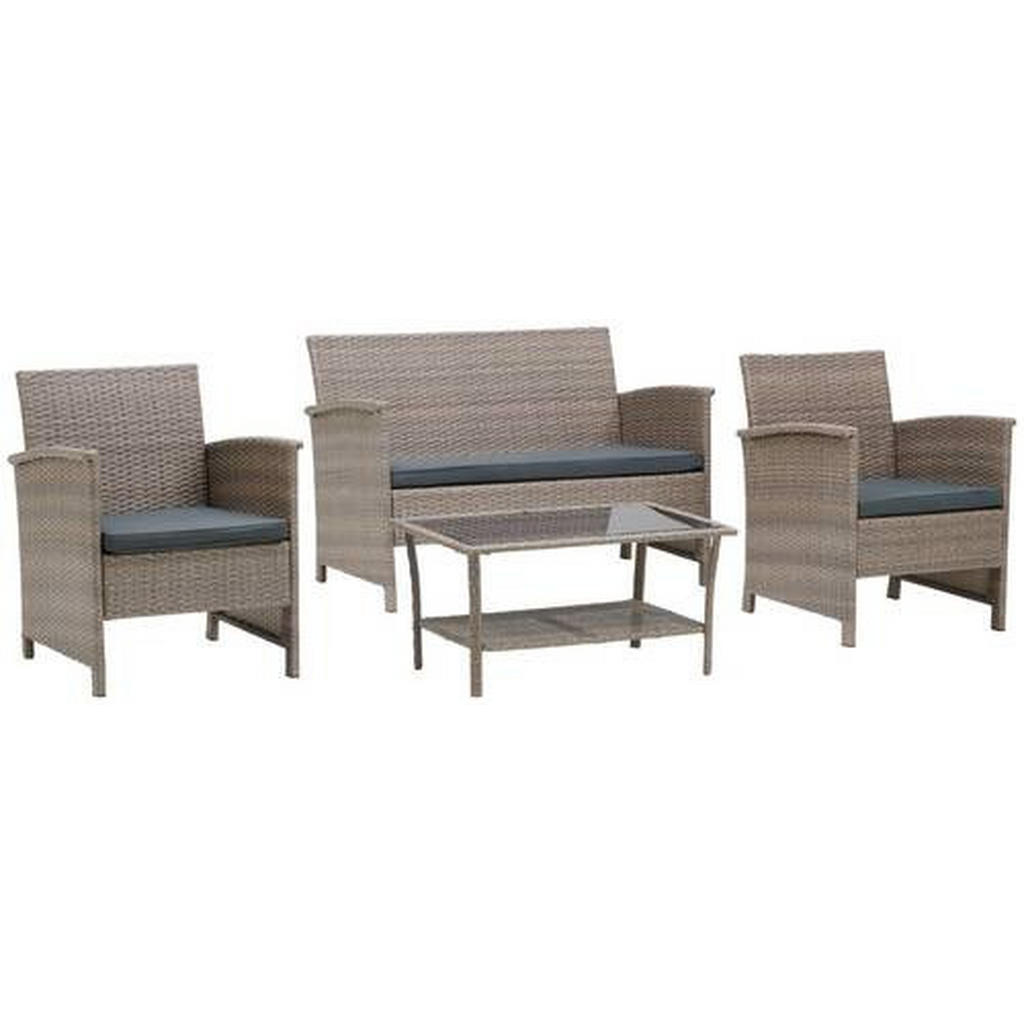 Loungegarnitur Barbara Aus Metall/kunststoff/glas