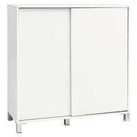 SKOSKÅP  i 100/108/37,5 cm  - vit/silver, Klassisk, trämaterial/plast (100/108/37,5cm) - MID.YOU