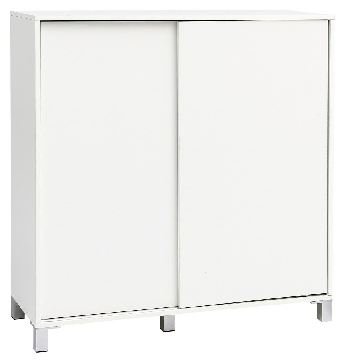 SKOSKÅP  i 100/108/37,5 cm  - vit/silver, Klassisk, trämaterial/plast (100/108/37,5cm) - MID.YOU