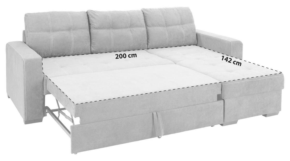 ECKSOFA in Mikrofaser Dunkelgrau  - Weiss/Dunkelgrau, Design, Kunststoff/Textil (240/160cm) - Livetastic