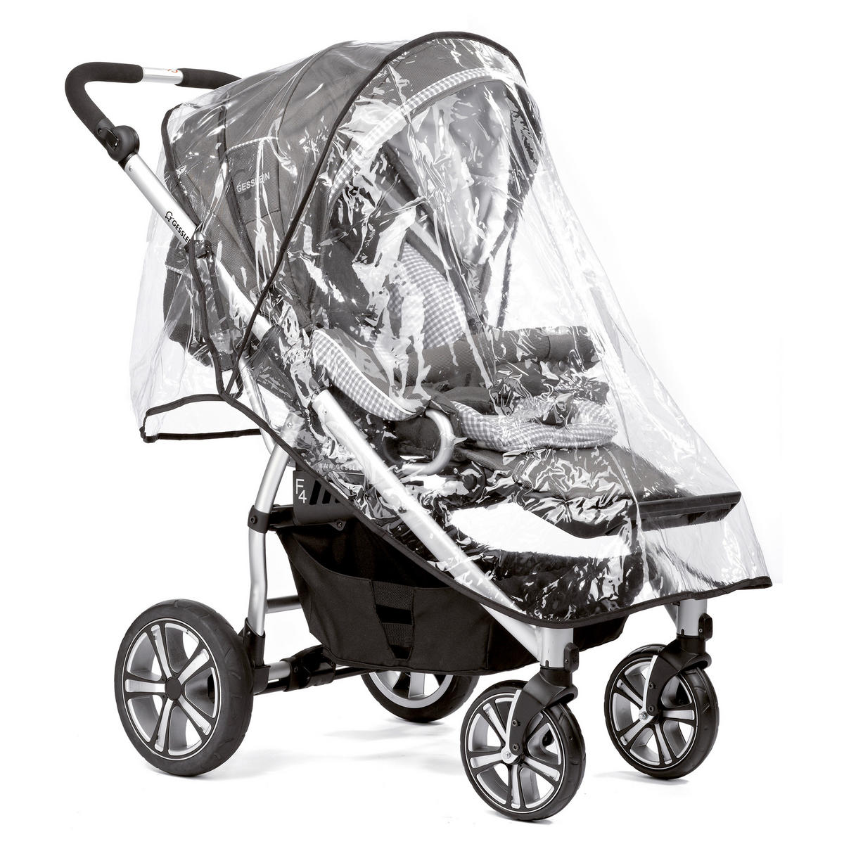 KINDERWAGENSET F4 Air+  - Cognac/Anthrazit, Basics, Textil/Metall (57/129/100cm) - Gesslein
