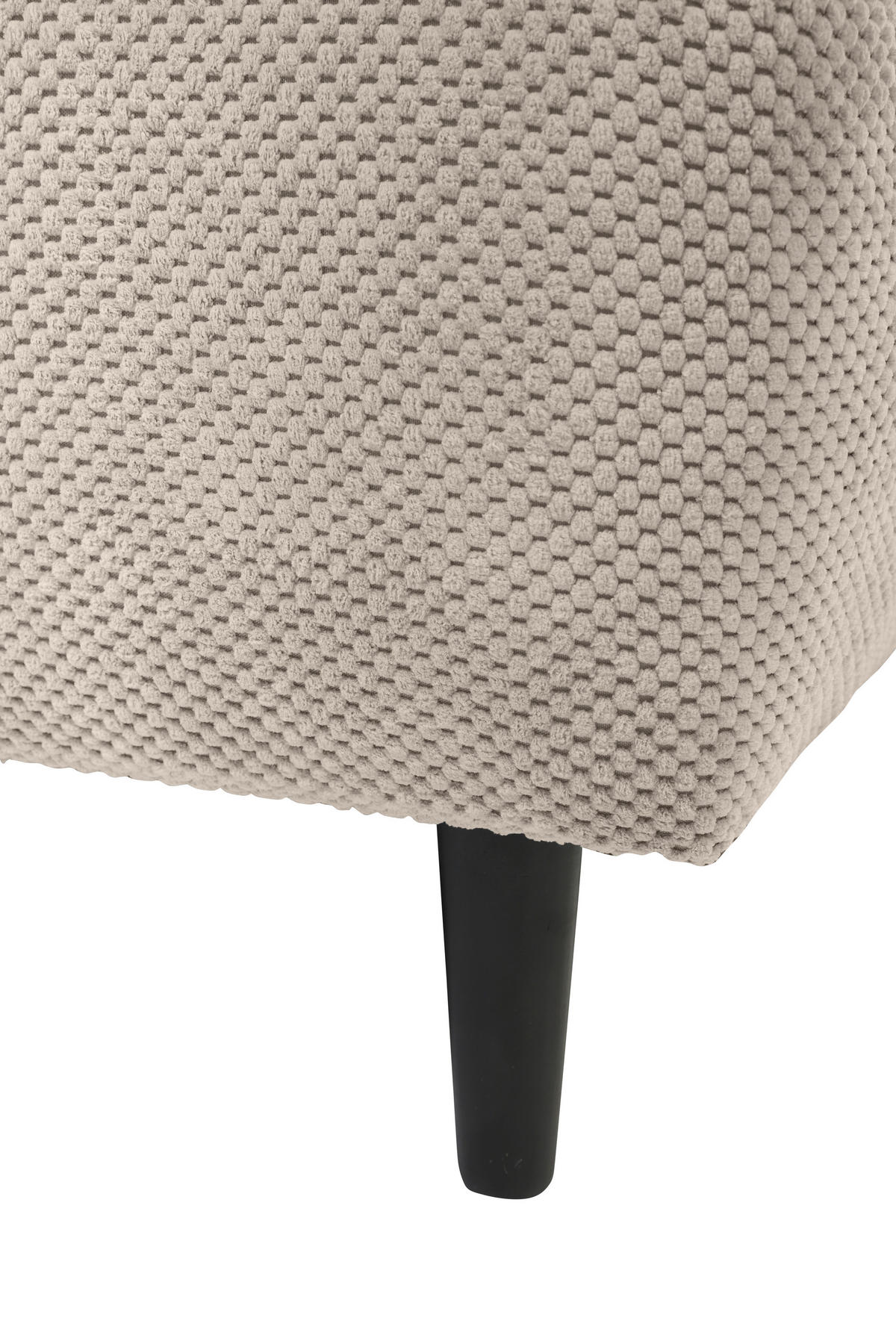 ECKSOFA in Chenille Creme  - Creme/Schwarz, Konventionell, Holz/Textil (290/160cm) - MID.YOU