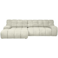 ECKSOFA in Webstoff Ecru  - Ecru/Schwarz, Modern, Kunststoff/Textil (180/297cm) - Welnova