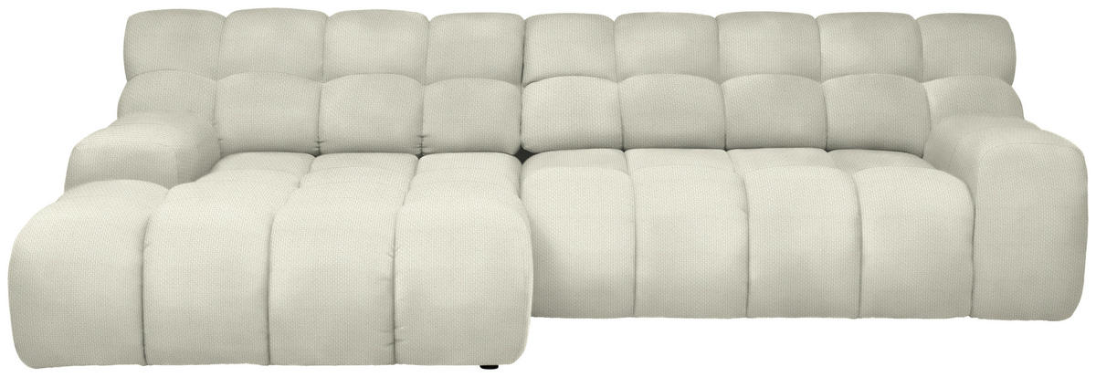 ECKSOFA in Webstoff Ecru  - Ecru/Schwarz, Modern, Kunststoff/Textil (180/297cm) - Welnova