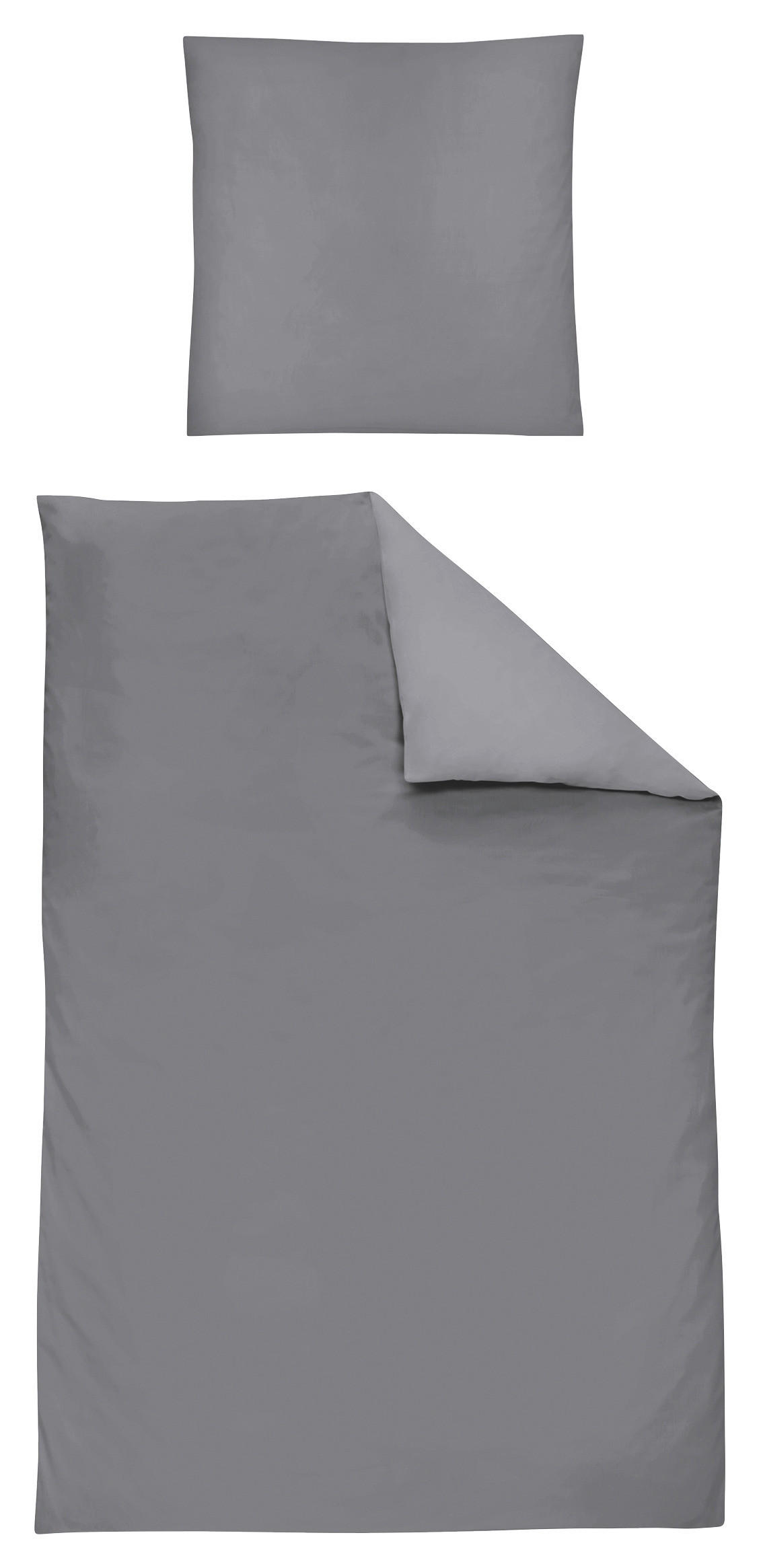 BETTWÄSCHE Makosatin 155/220 cm  - Graphitfarben, KONVENTIONELL, Textil (155/220cm)