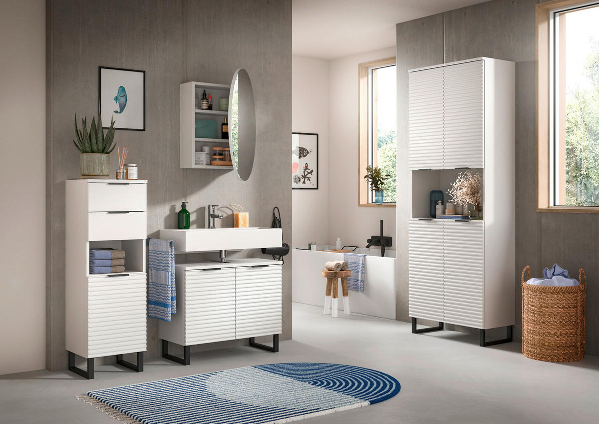 SPIEGELSCHRANK 70/70/18 cm  - Weiß, MODERN, Holzwerkstoff (70/70/18cm) - MID.YOU