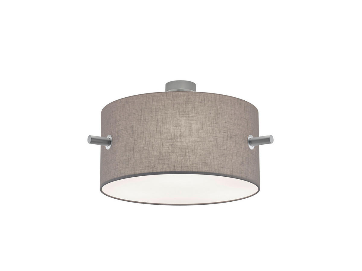 DECKENLEUCHTE CAMDEN 65,0/35,0 cm   - Grau/Nickelfarben, Basics, Textil/Metall (65,0/35,0cm) - Trio Leuchten