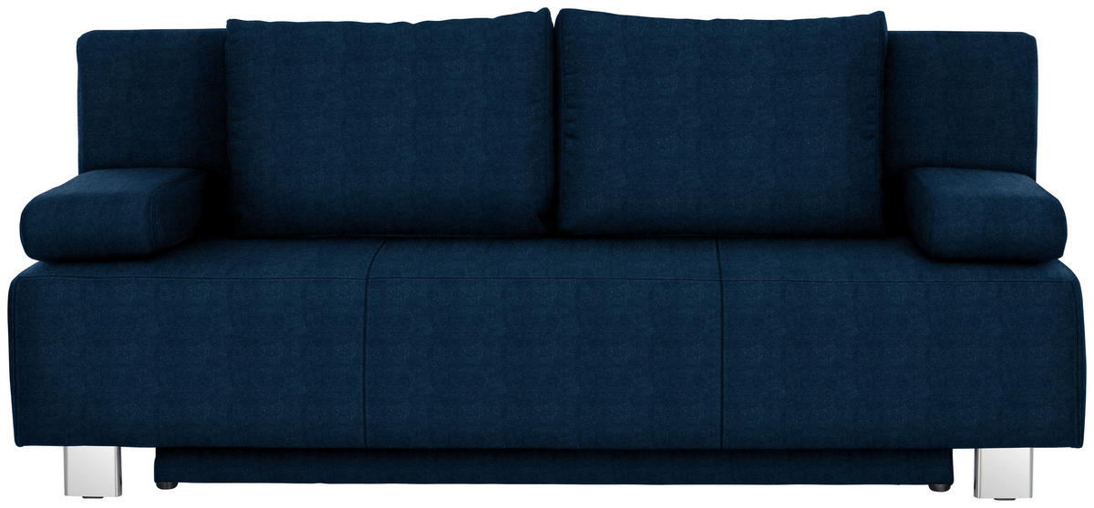 SCHLAFSOFA Blau  - Chromfarben/Blau, Design, Textil/Metall (197/88/89cm) - Livetastic