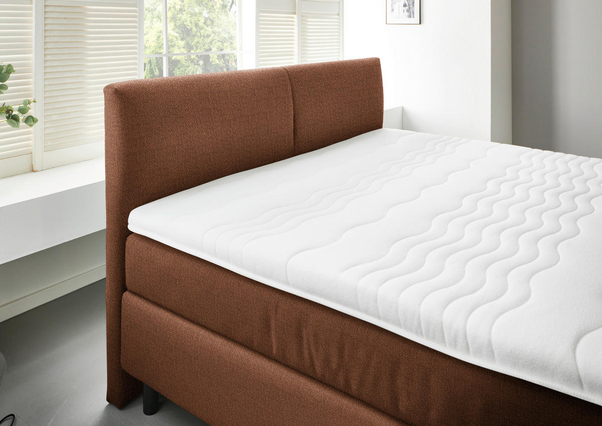 BOXSPRINGBETT 180/200 cm  in Rostfarben  - Rostfarben/Schwarz, MODERN, Kunststoff/Textil (180/200cm) - Beldomo - Sleep