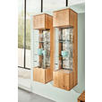 WOHNWAND  in Eichefarben  320/200,8/53,7 cm  - Eichefarben/Schwarz, Natur, Glas/Holz (320/200,8/53,7cm) - Valnatura