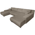WOHNLANDSCHAFT  in Cord Taupe  - Taupe/Schwarz, KONVENTIONELL, Textil/Metall (191/351/191cm) - Carryhome