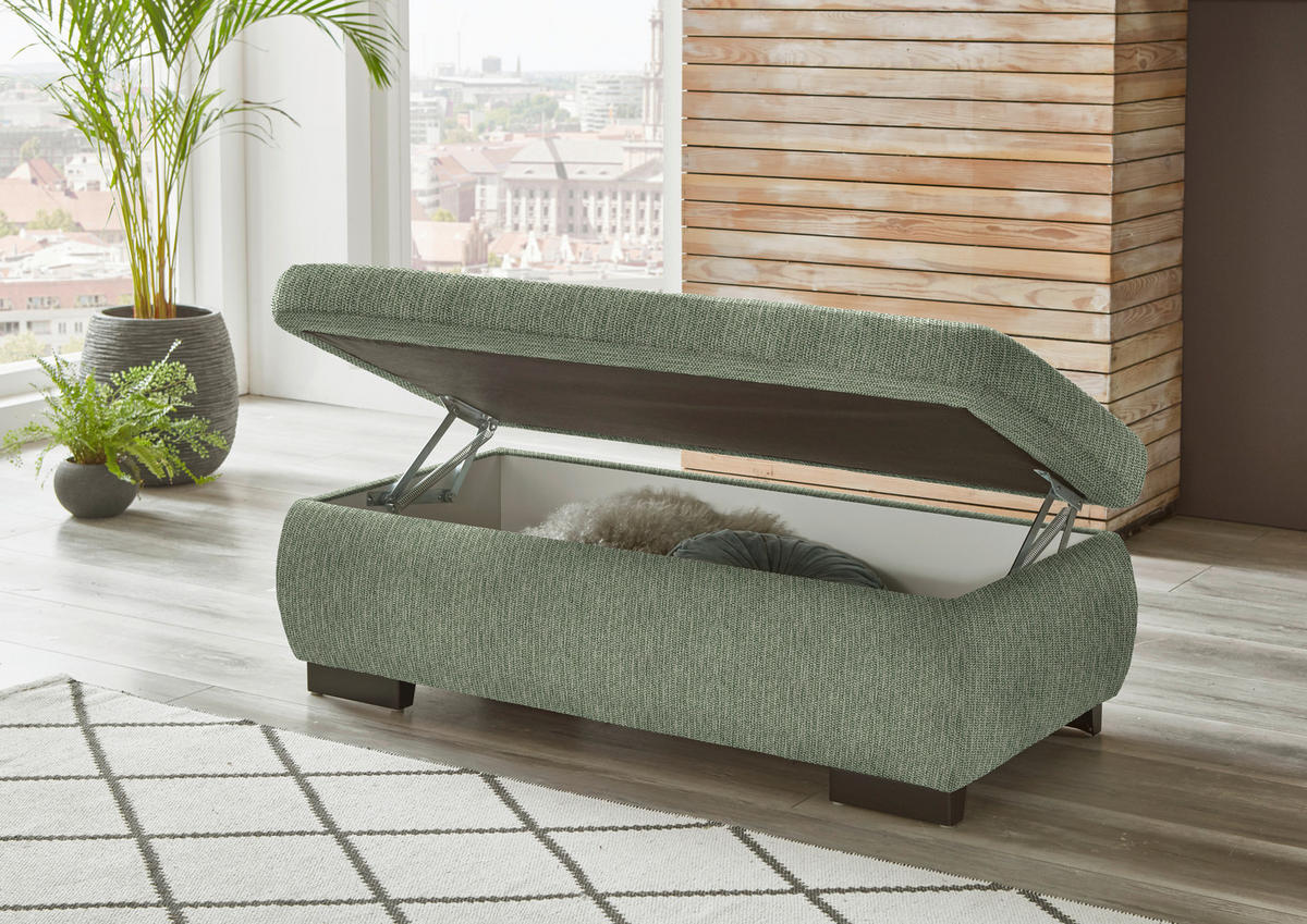 ECKSOFA in Flachgewebe Grün  - Schwarz/Grün, Design, Textil/Metall (297/174cm) - Beldomo Style