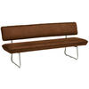 SITZBANK 200/87/67 cm  in Edelstahlfarben, Cognac  - Edelstahlfarben/Cognac, Design, Textil/Metall (200/87/67cm) - Venjakob