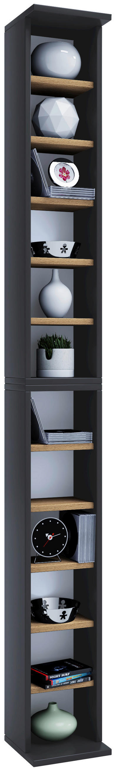 CD-REGAL Anthrazit, Honigeiche  - Honigeiche/Anthrazit, MODERN, Holzwerkstoff (21/180/20cm) - MID.YOU
