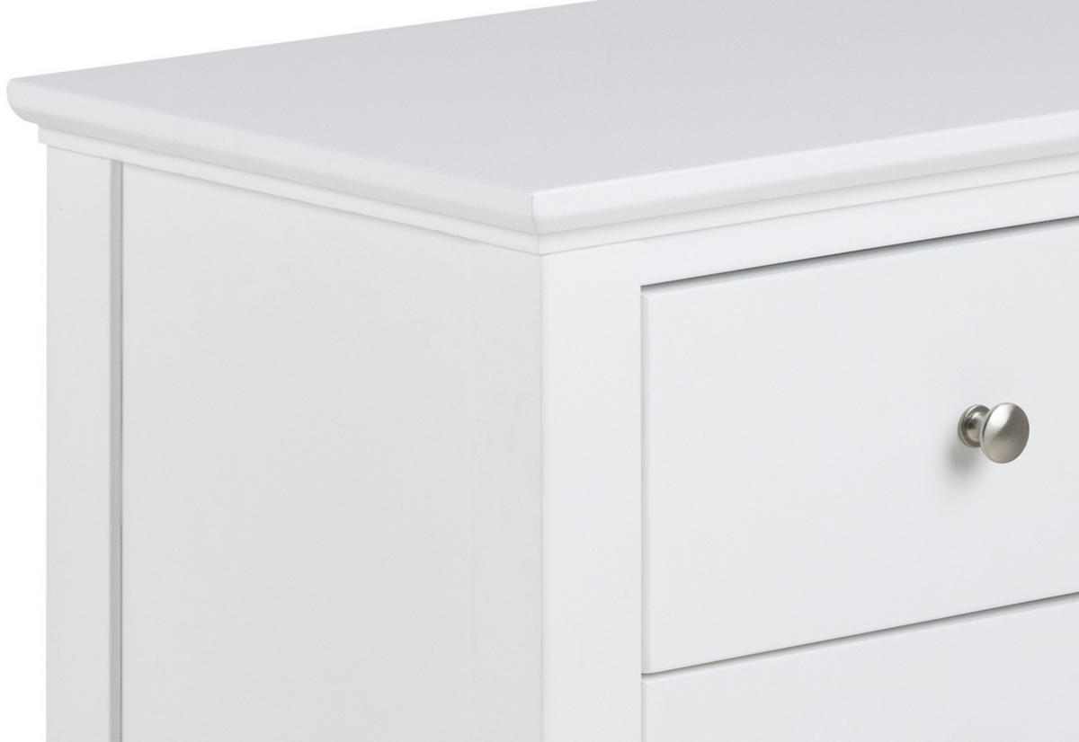 SÄNGBORD i vit  - vit/silver, Klassisk, metall/trämaterial (45/62,8/34cm) - Best Price