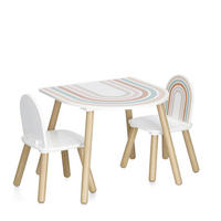 KINDERSITZGRUPPE Rainbow Weiß, Kieferfarben  - Weiß/Kieferfarben, Basics, Holz/Holzwerkstoff (55/55/45cm) - Zeller Present