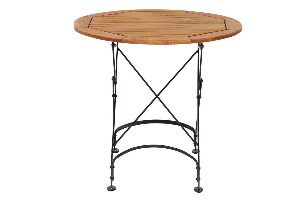 GARTENKLAPPTISCH 85/85/78 cm  - Robinienfarben/Schwarz, KONVENTIONELL, Holz/Metall (85/85/78cm) - Siena Garden