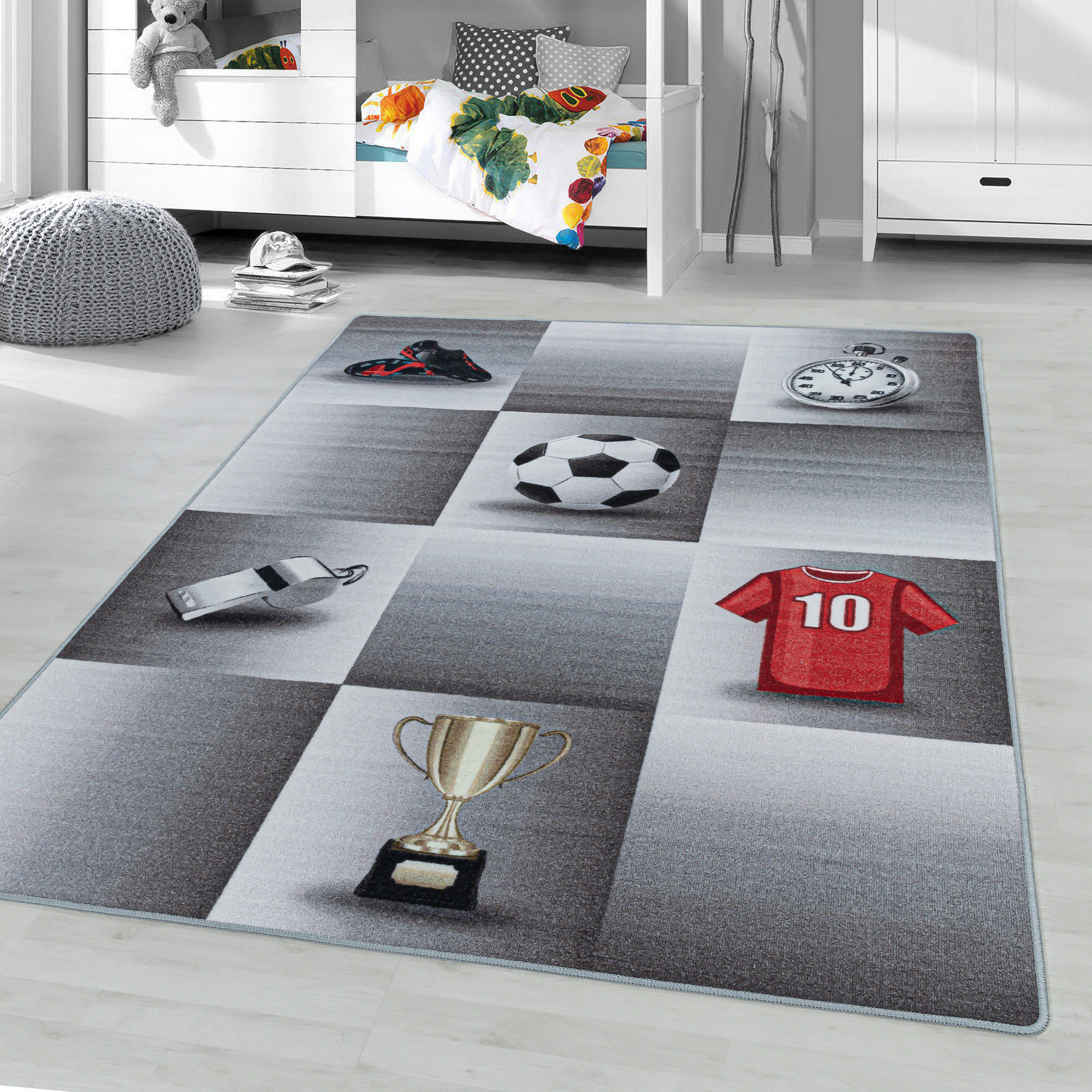 BARNMATTA 100/150 cm Play 2906 grau  - grå, Basics, textil/plast (100/150cm)