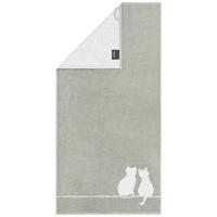 HANDTUCH Cute Cats Platinfarben, Weiß  - Platinfarben/Weiß, Basics, Textil (50/100cm) - Cawoe