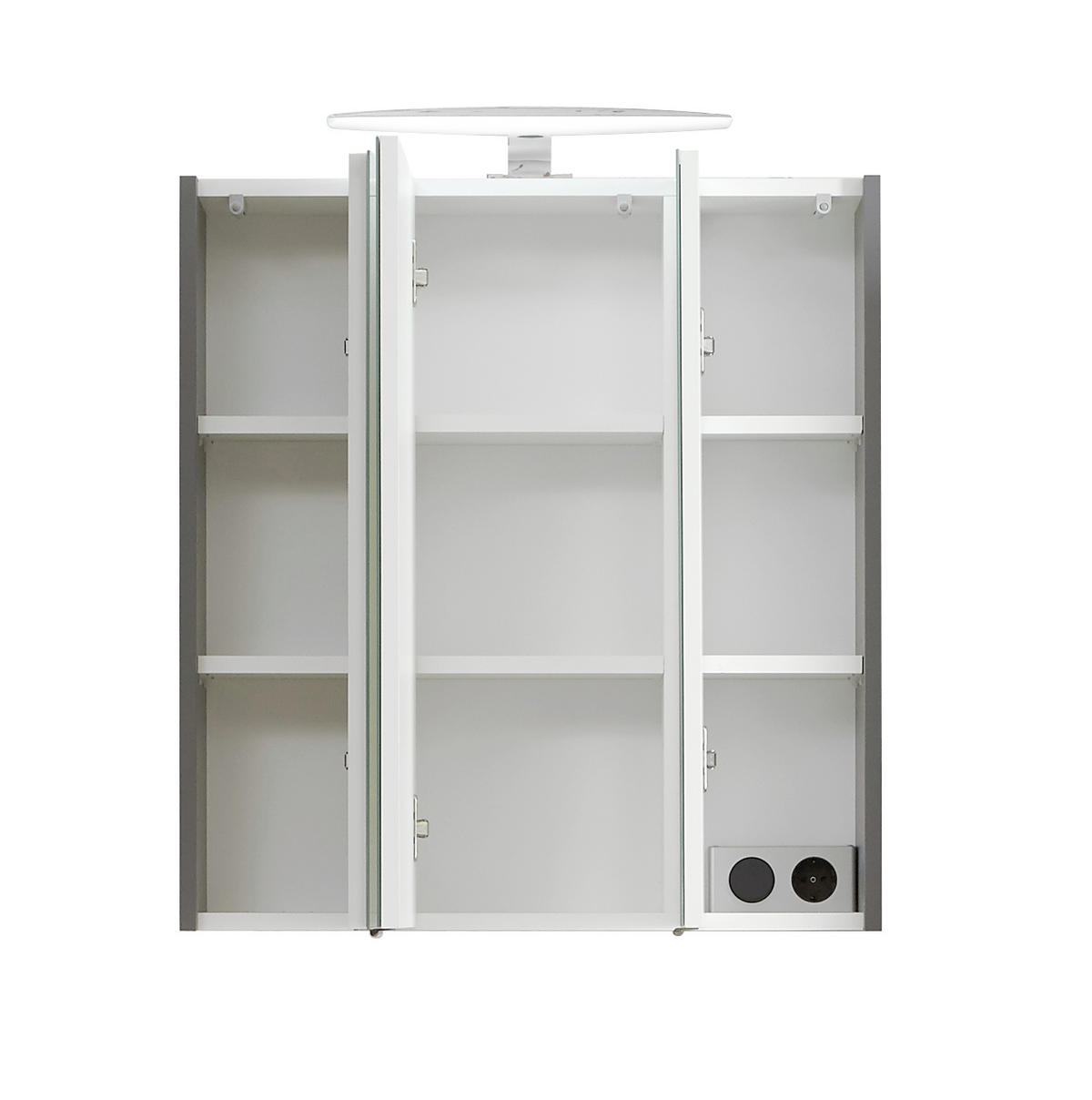 SPIEGELSCHRANK 65/70/16 cm  - Grau, LIFESTYLE, Holzwerkstoff/Metall (65/70/16cm) - Xora